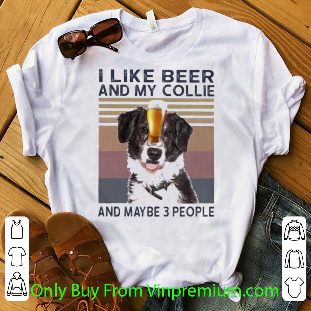 Awesome Vintage I Like Beer And My Collie And Maybe 3 People shirt