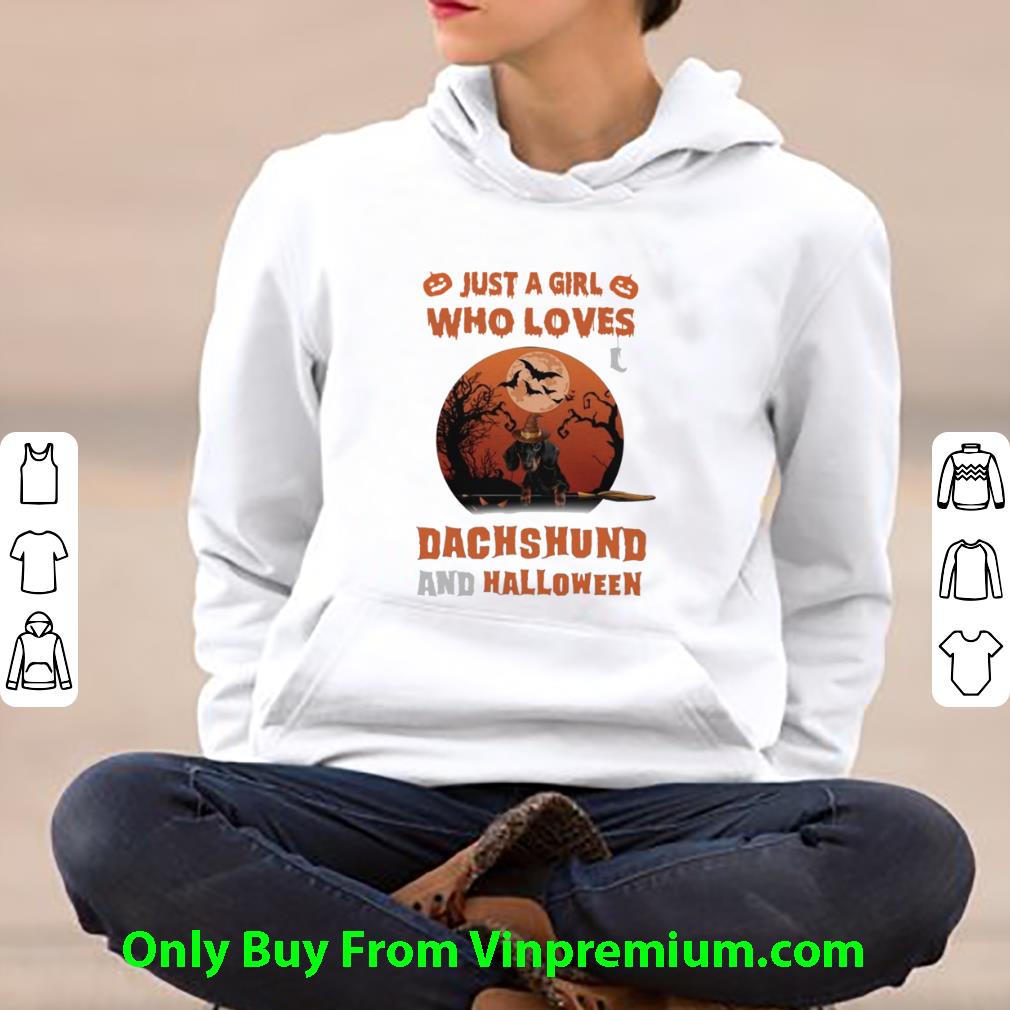 Premium Just A Girl Who Loves Dachshund And Halloween shirt d881d1a8 premium just a girl who loves dachshund and halloween shirt 4 - Premium Just A Girl Who Loves Dachshund And Halloween shirt