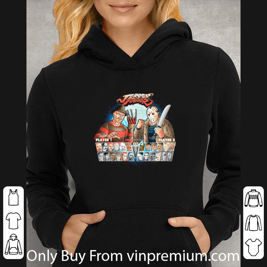 Official Terror Fighter Horror Movie Mashup Jason Voorhees Vs Freddy Krueger shirt def9c963 official terror fighter horror movie mashup jason voorhees vs freddy krueger shirt 4 - Official Terror Fighter Horror Movie Mashup Jason Voorhees Vs Freddy Krueger shirt