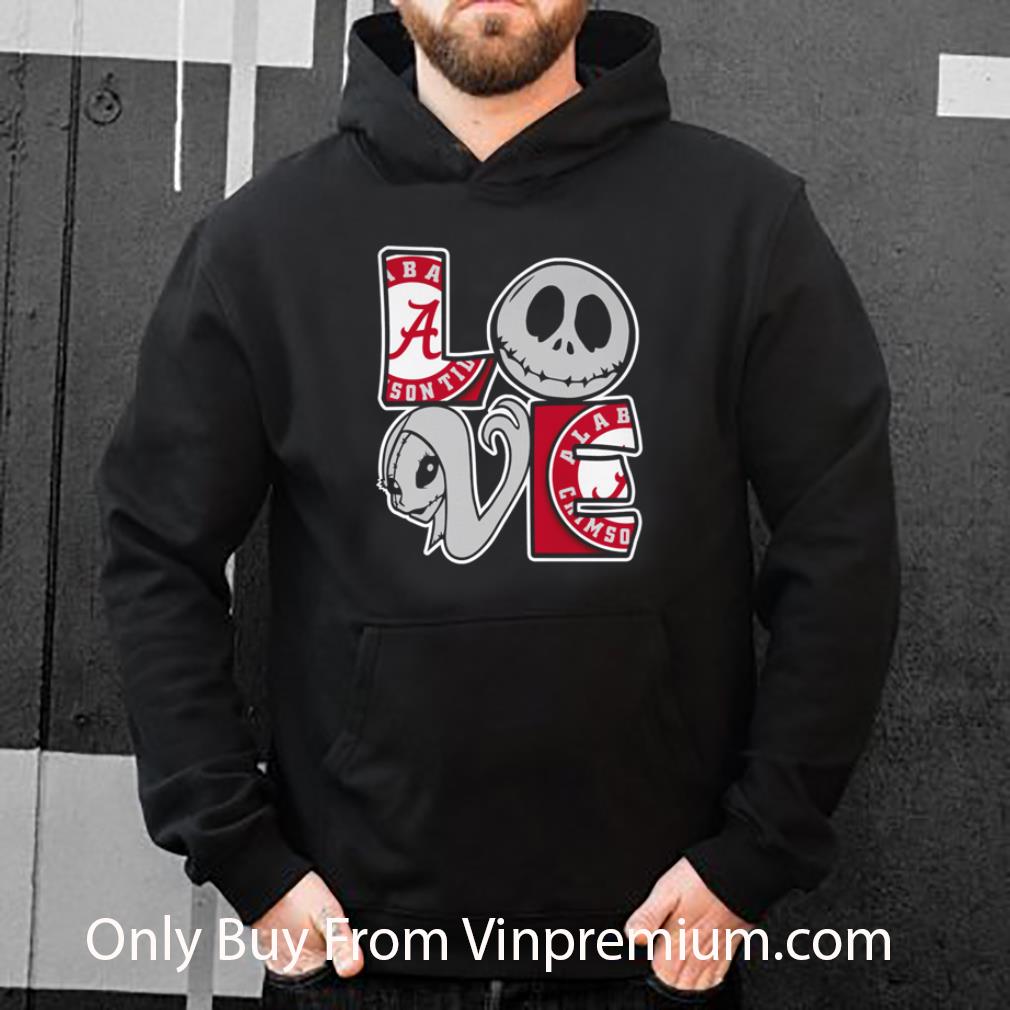 f68e8782 top jack skellington and sally love alabama crimson tide shirt 4 - Top Jack Skellington And Sally Love Alabama Crimson Tide shirt
