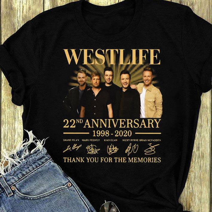 0b956786 premium westlife 22nd anniversary thank you for the memories signatures shirt 4 - Premium Westlife 22nd Anniversary Thank You For The Memories Signatures shirt