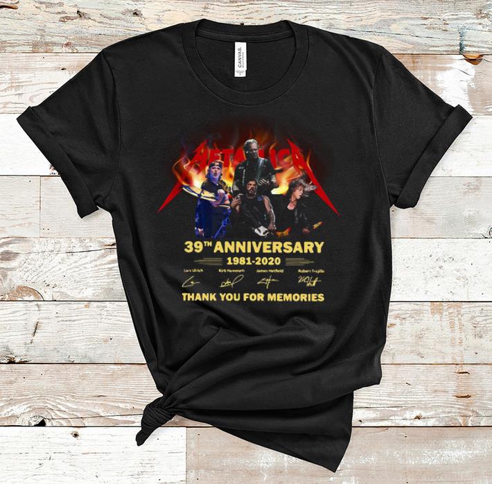 Nice Metallica 39th Anniversary Thank You For The Memories Signatures shirt