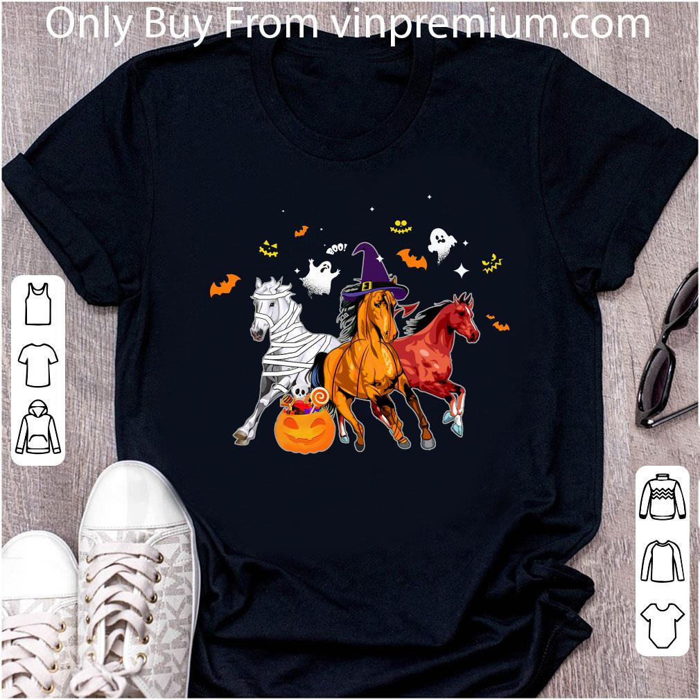 Hot Horses Ghost Witch Happy Halloween shirt