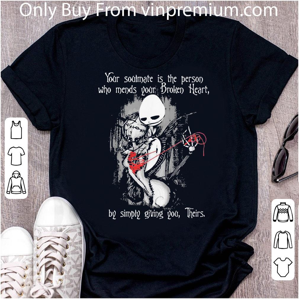 Official Jack Skellington And Sally Your Soulmate Is The Person Broken Heart shirt