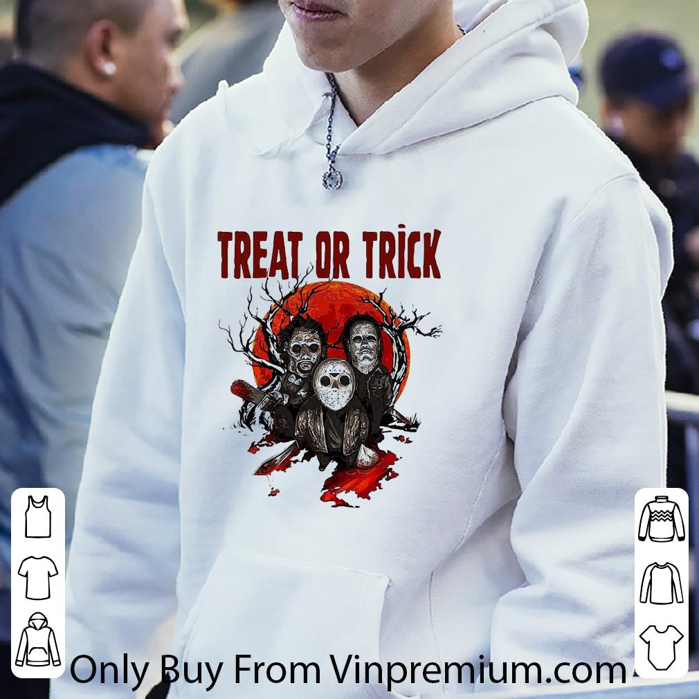 Official Michael Myers Jason Voorhees Treat Or Trick Halloween shirt b51359be official michael myers jason voorhees treat or trick halloween shirt 4 - Official Michael Myers Jason Voorhees Treat Or Trick Halloween shirt