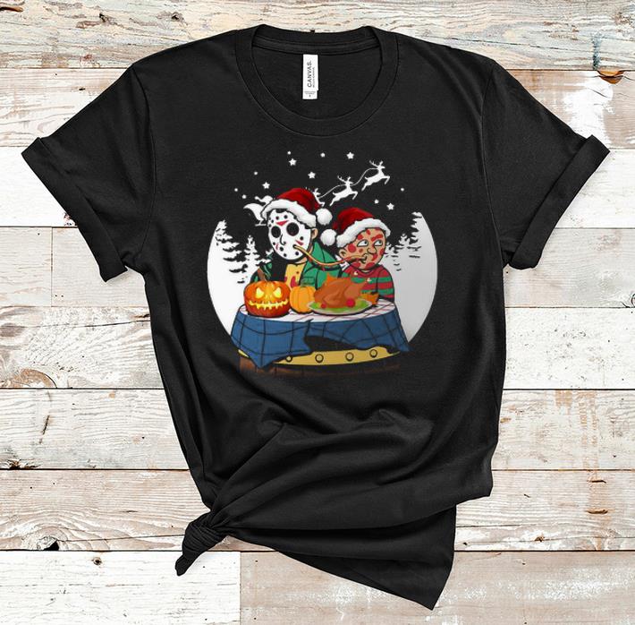 Official Jason Voorhees And Freddy Krueger Lady And The Tramp Christmas shirt