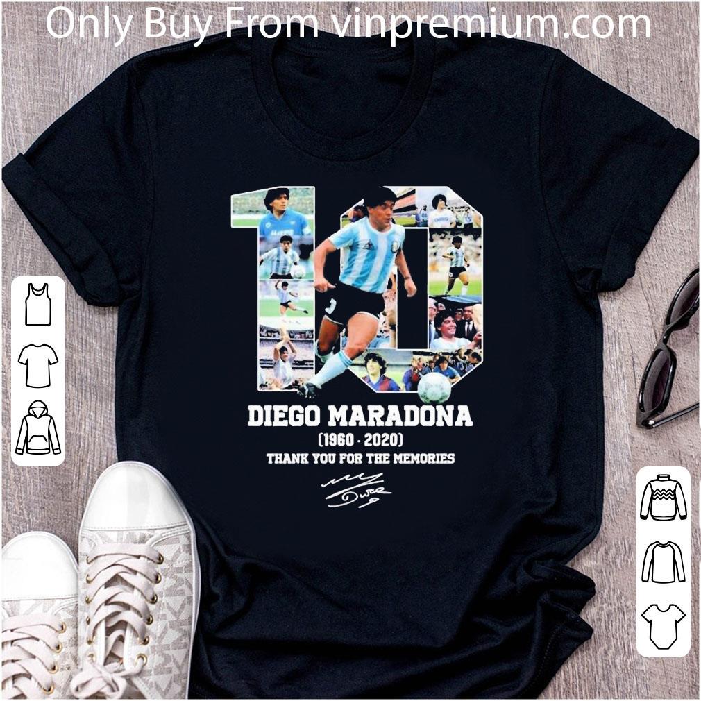 Great 10 Diego Maradona 1960-2020 thank you for the memories signature shirt