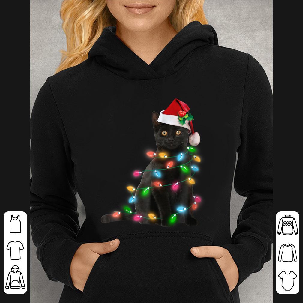 f7a2a33b pretty black cat christmas light shirt 4 - Pretty Black Cat Christmas Light shirt