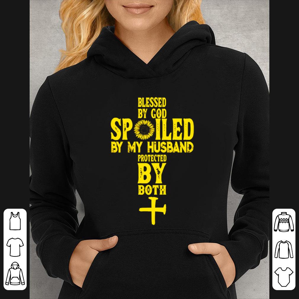 2ac23b72 pretty sunflower blessed by god spoiled by my husband protected by both shirt 4 - Pretty Sunflower Blessed By God Spoiled By My Husband Protected By Both shirt