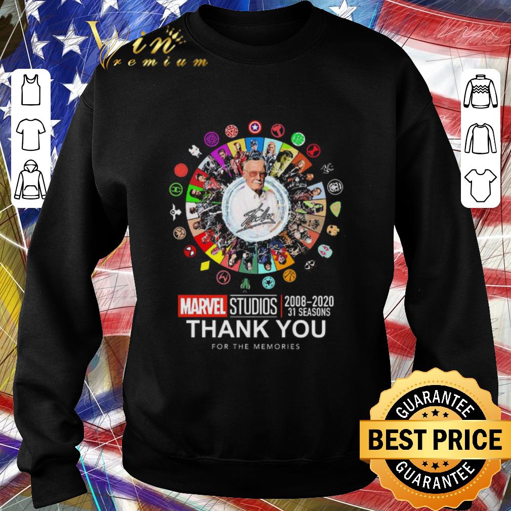 2b7ad202 hot stan lee marvel studios 2008 2020 31 seasons thank you for the memories shirt 4 - Hot Stan Lee Marvel Studios 2008 2020 31 Seasons Thank You For The Memories shirt