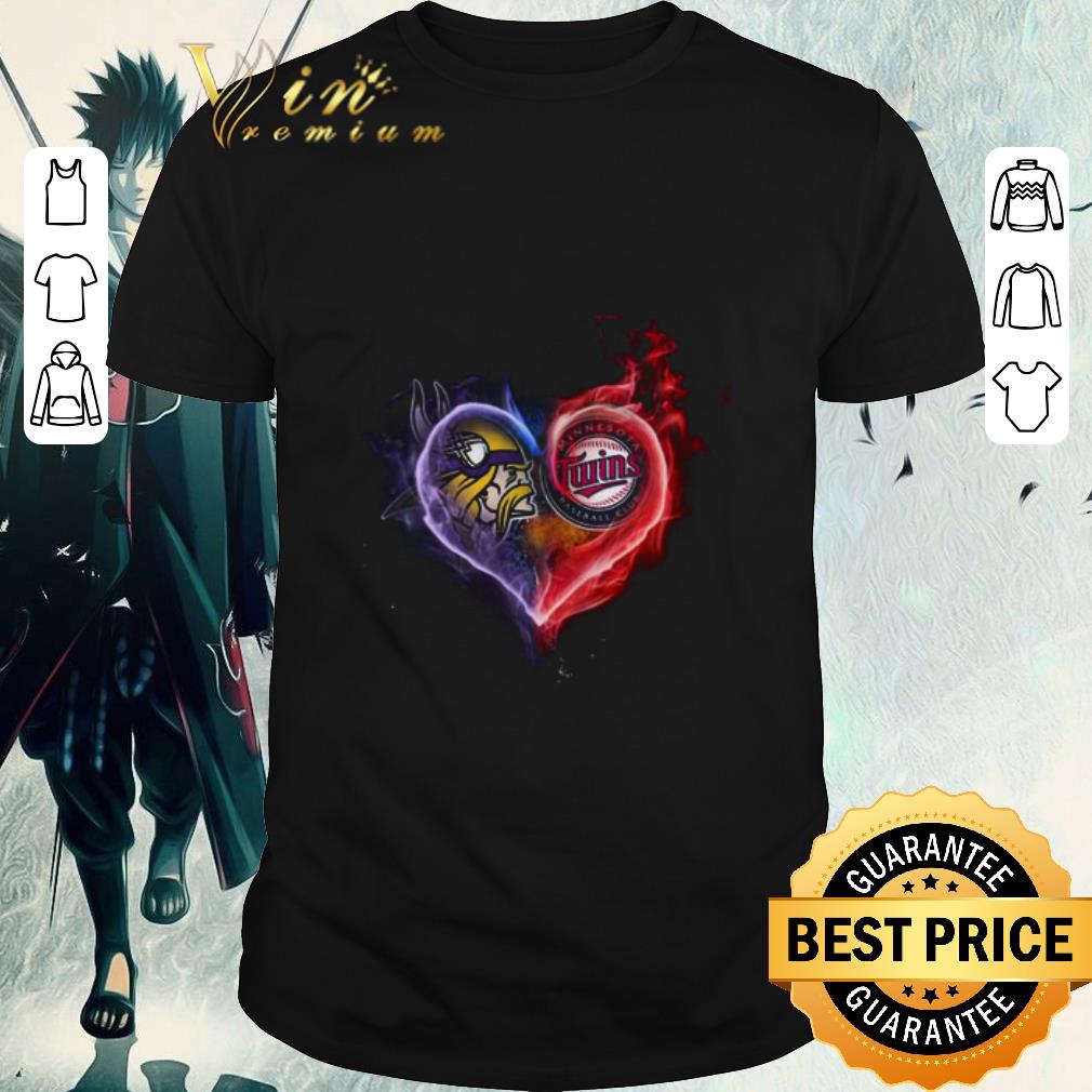 Hot Heart Minnesota Vikings and Minnesota Twins Logo Lover shirt