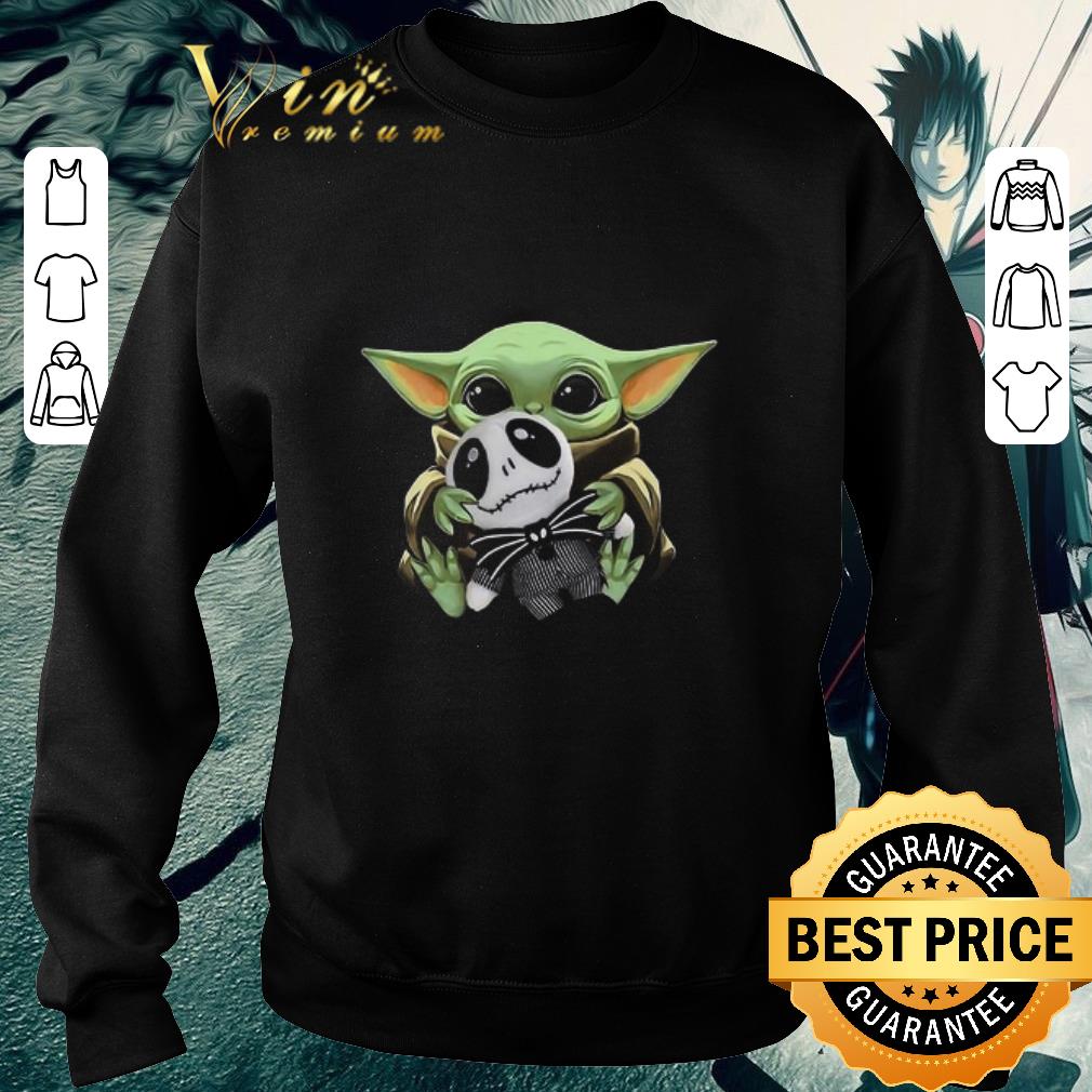 48af366a awesome star wars baby yoda hug jack skellington doll shirt 4 - Awesome Star Wars Baby Yoda hug Jack Skellington doll shirt