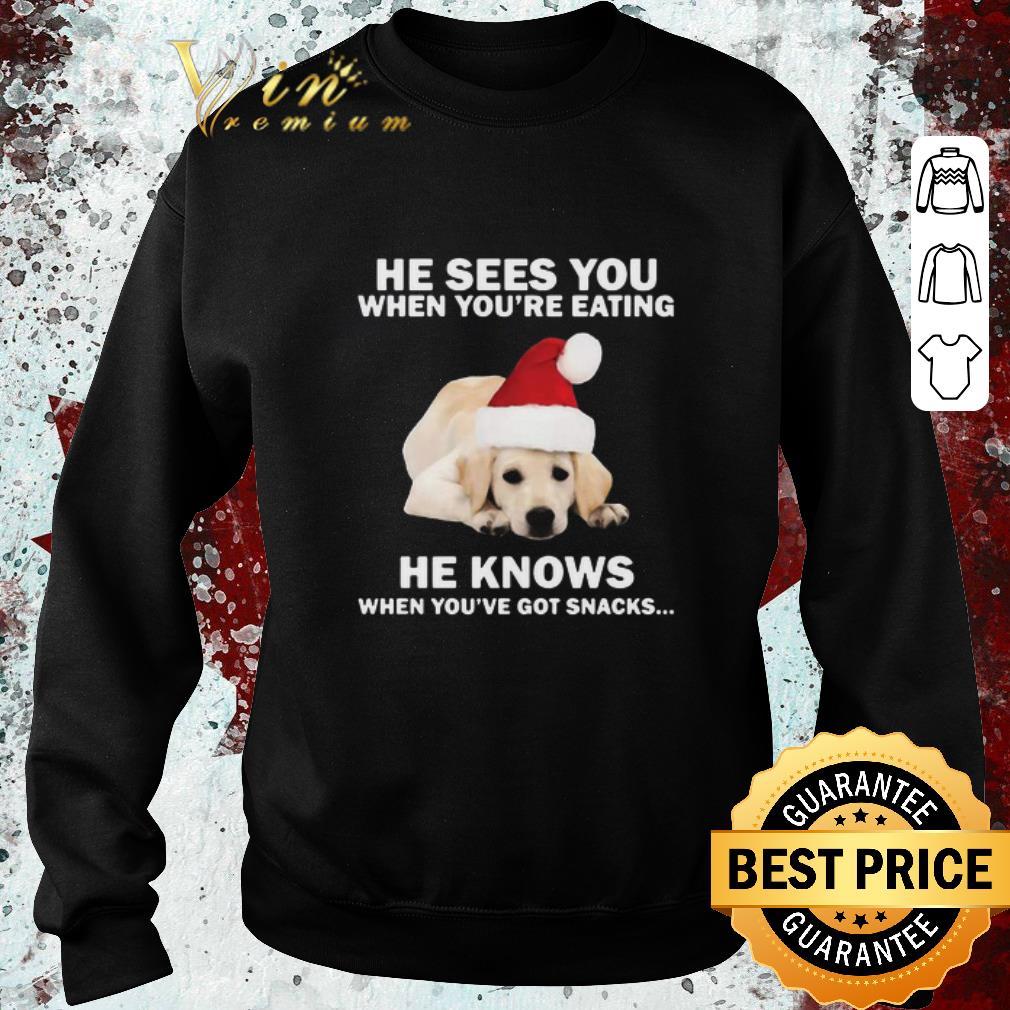 c4560cc2 hot labrador he sees you when you re eating he knows when you ve got snacks christmas shirt 4 - Hot Labrador He Sees You When You’re Eating He Knows When You’ve Got Snacks Christmas shirt