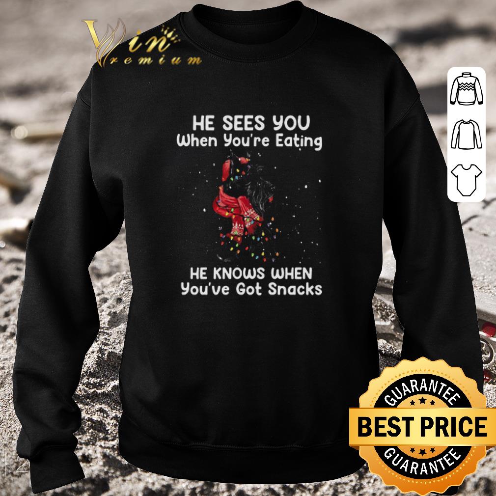 Awesome Scottish Terrier He Sees You When You’re Eating He Knows When You’ve Got Snacks shirt d05941a8 awesome scottish terrier he sees you when you re eating he knows when you ve got snacks shirt 4 - Awesome Scottish Terrier He Sees You When You’re Eating He Knows When You’ve Got Snacks shirt