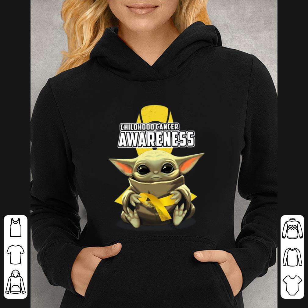 0f896e3b great baby yoda hug childhood cancer awareness shirt 4 - Great Baby Yoda Hug Childhood Cancer Awareness shirt