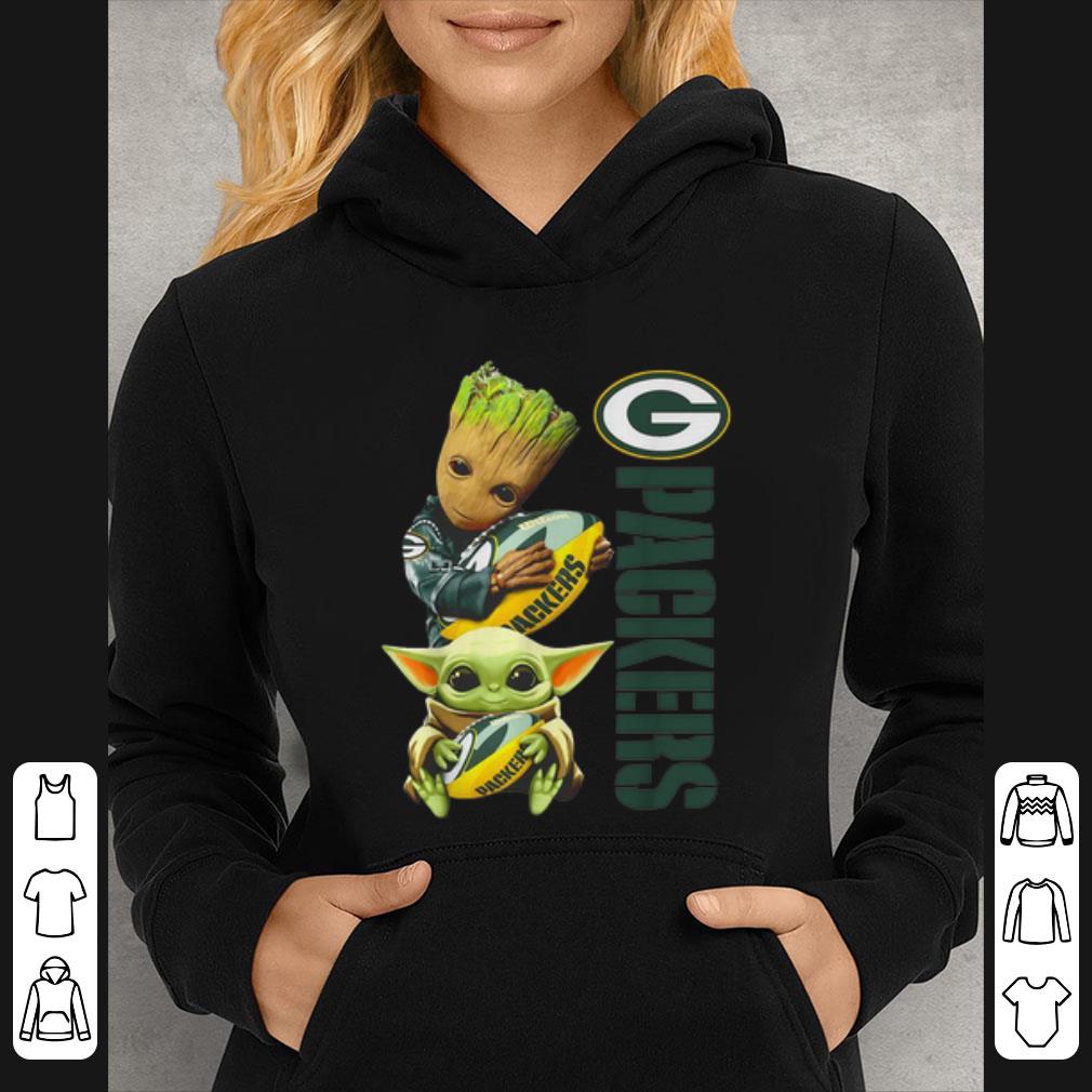 26aedbd7 hot baby yoda and baby groot hug green bay packers shirt 4 - Hot Baby Yoda And Baby Groot Hug Green Bay Packers shirt