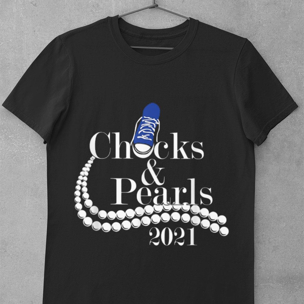 Funny Kamala Harris Chucks and Pearls Blue Sneakers 2021 shirt