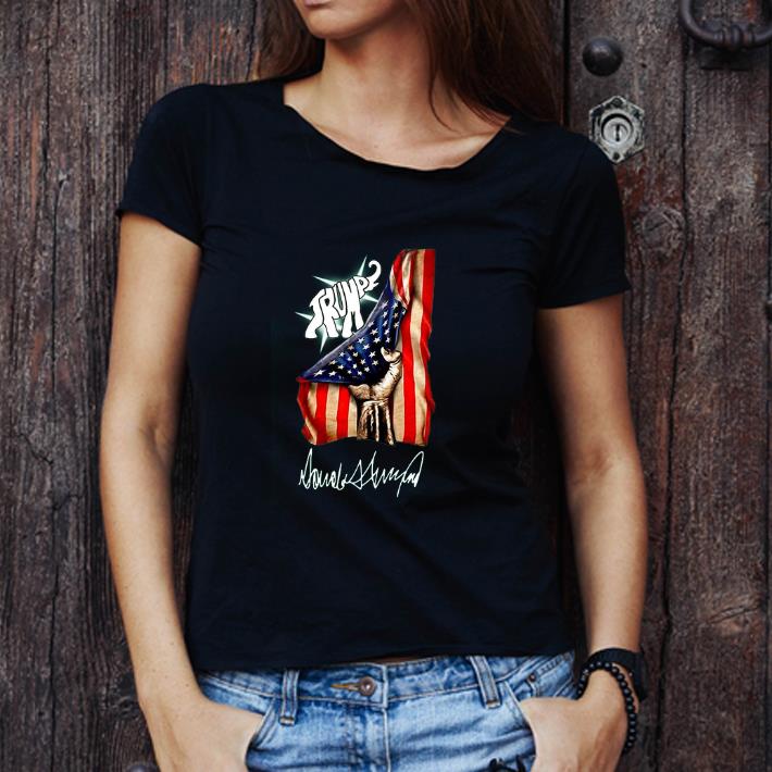 Awesome Elephant Trump American Flag Signature shirt