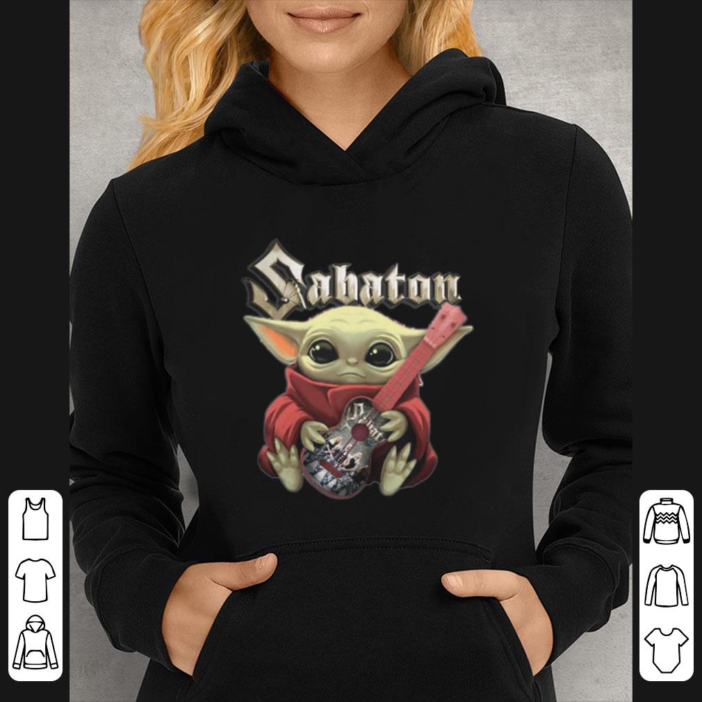 99608c3a top star wars baby yoda hug sabaton guitar shirt 4 - Top Star Wars baby Yoda hug Sabaton guitar shirt