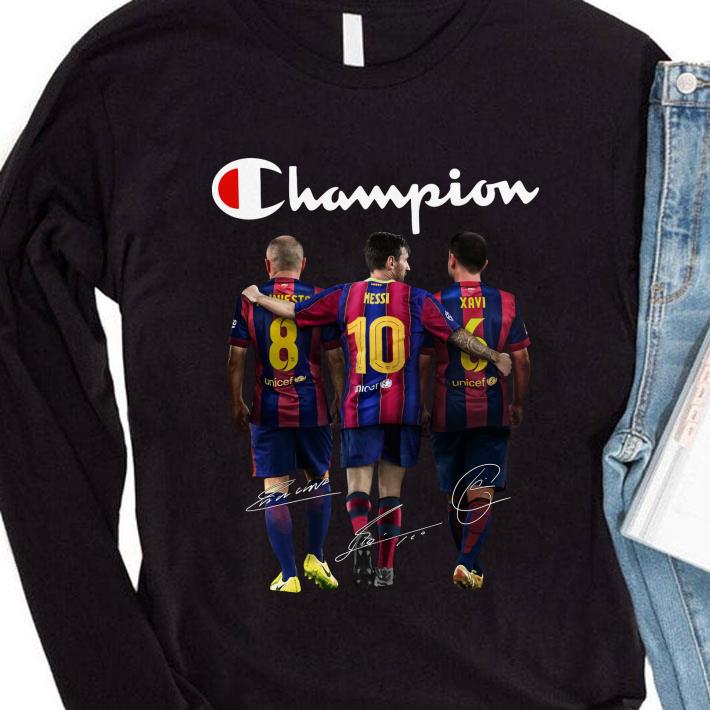 e0a50f9a logo champion andrés iniesta lionel messi xavi signatures shirt 4 - Premium Logo Champion Andrés Iniesta Lionel Messi Xavi Signatures shirt