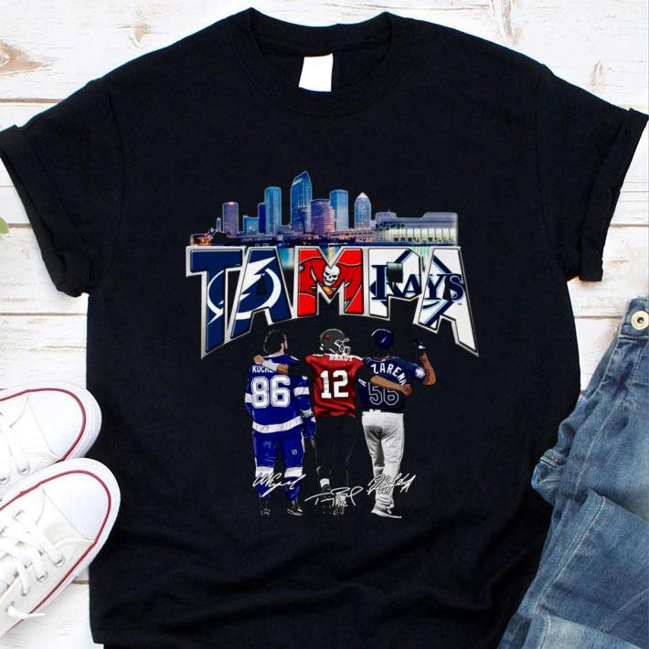 Best Tampa City Signatures Tampa Bay Buccaneers Lightning and Rays Champions Shirt
