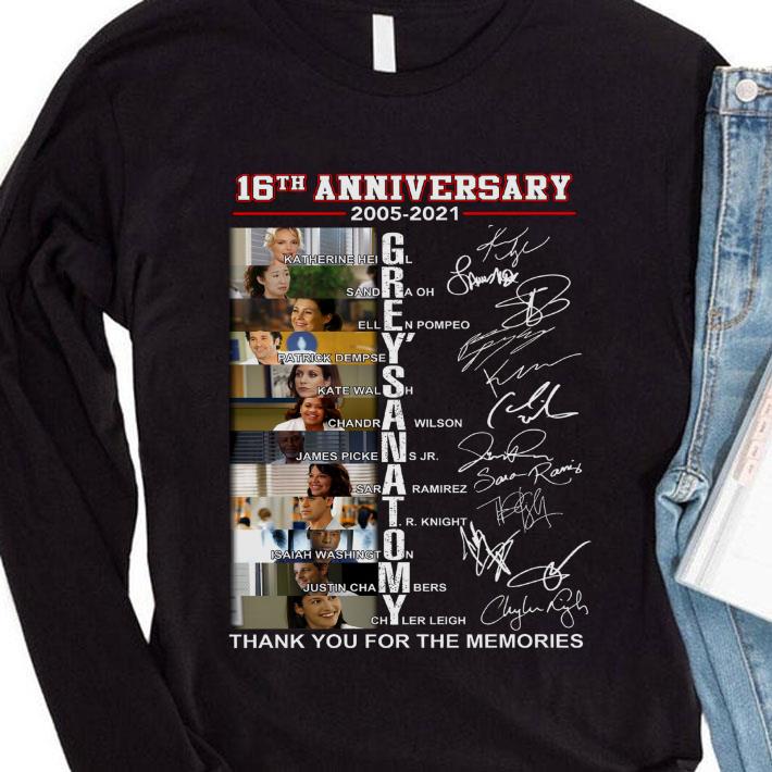 Premium 16th anniversary 2005-2021 Grey's Anatomy signatures thank you for the memories shirt 950f09e9 16th anniversary 2005 2021 grey s anatomy signatures thank you for the memories shirt 4 - Premium 16th anniversary 2005-2021 Grey's Anatomy signatures thank you for the memories shirt