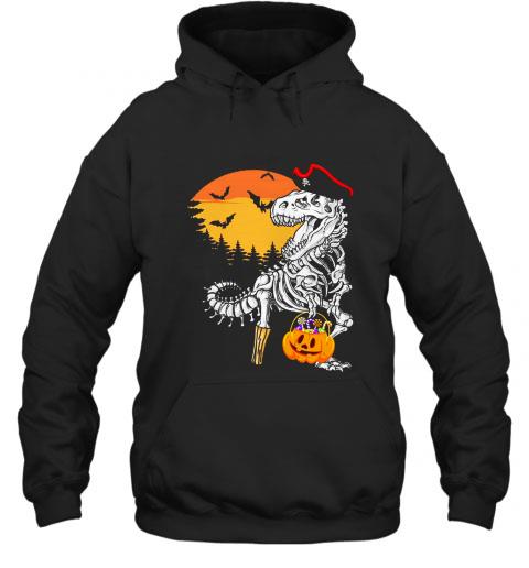 Dinosaur Hat Pirate Costume Skeleton Party Halloween Shirt