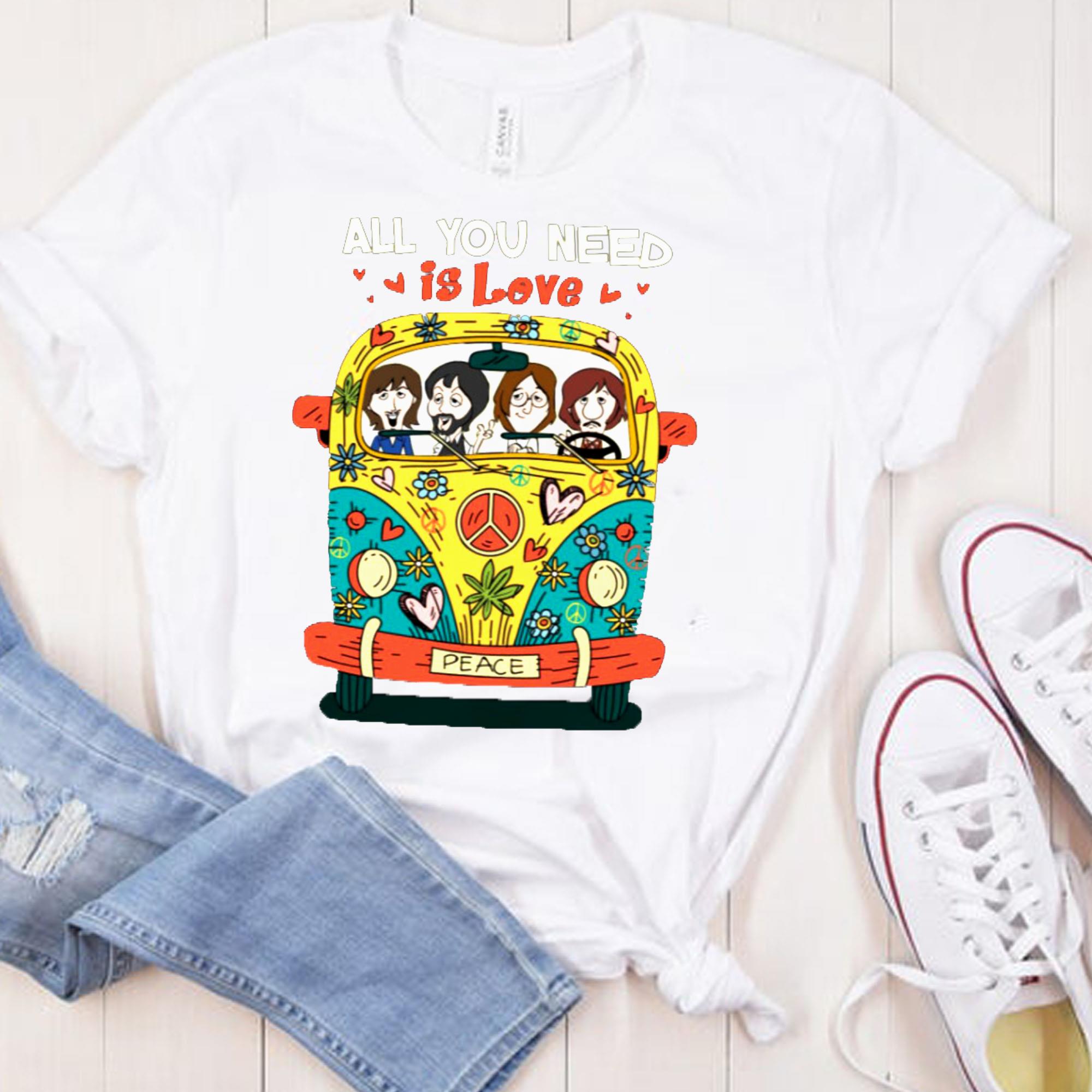 You Need Is Love The Beatles Hippie Car T-shirt You Need Is Love The Beatles Hippie Car T shirt 1 - You Need Is Love The Beatles Hippie Car T-shirt