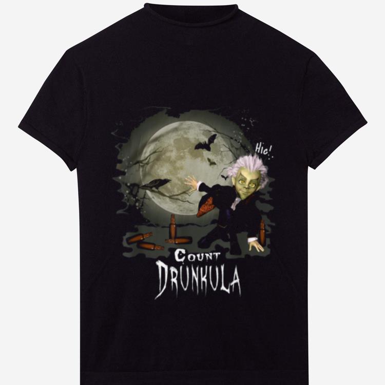 Hot Cute Count Drunkula With Beer Bird Bats Moon Funny Halloween shirt
