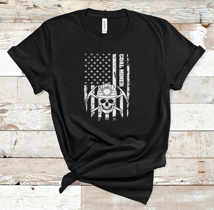 Nice Coal Miner American Flag Skull shirt