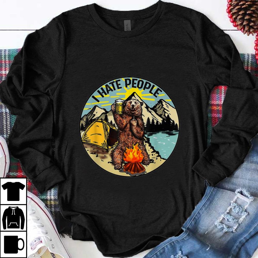 Official Bear Camping I Hate People Drinking Beer shirt