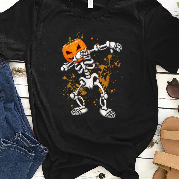 Official Dabbing Skeleton Pumpkin Halloween Dabbing Gift shirt