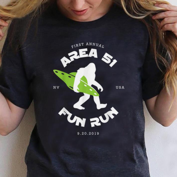 Original First Annual Area 51 Fun Run Bigfoot Ufo shirt