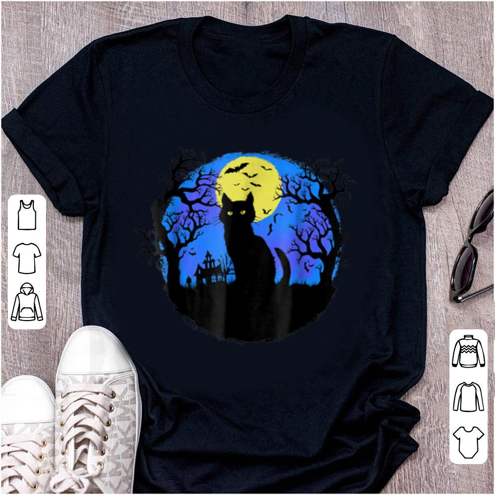 Premium Black Cat at Night Halloween shirt