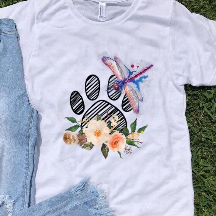 Premium Dragonfly Paw Dog Flower shirt