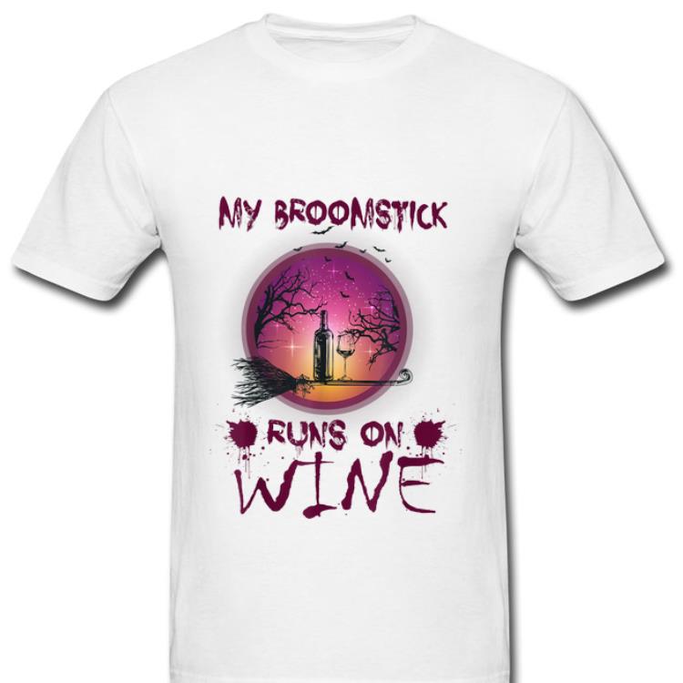 Premium Halloween My Broomstick Runs On Wine shirt