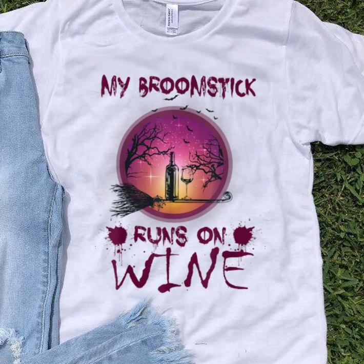 Pretty Halloween My Broomstick Runs On Wine shirt