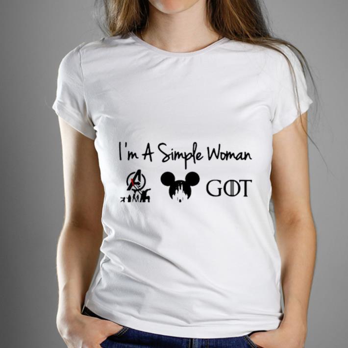Pretty I'm A Simple Woman Avenger Disney Mickey Game Of Throne shirt
