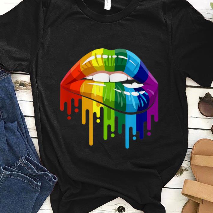 Pretty Rainbow Lip LGBT Gay Lesbian Pride shirt