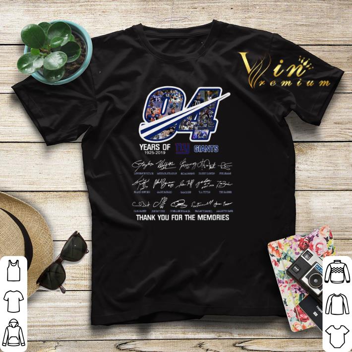 Thank you for the memories 94 Years Of New York Giants 1925-2019 shirt 1 Thank you for the memories 94 Years Of New York Giants 1925-2019 shirt