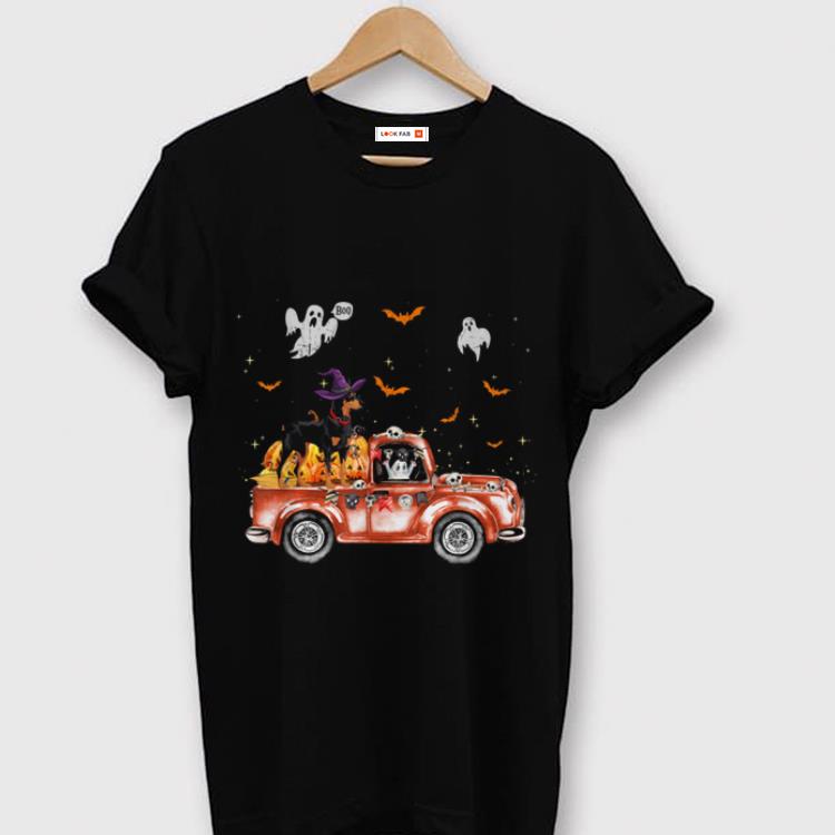 Top Doberman Truck Pumpkin Halloween Gift For Dog Lovers shirt