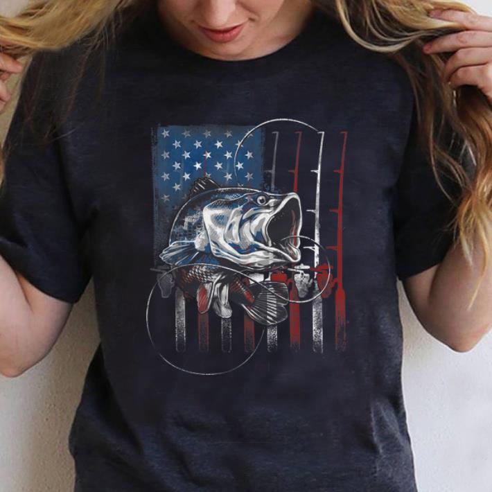 Top Fishing American Flag shirt
