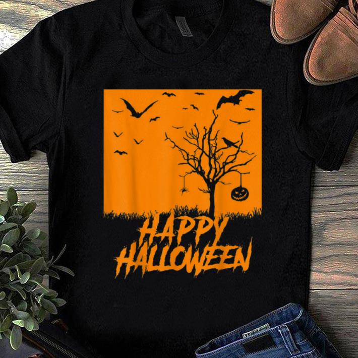 Top Happy Halloween Bats Pumpkin shirt