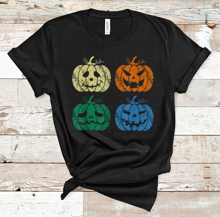 Official Vintage Retro Scary Pumpkin Face Halloween Costume Gift shirt