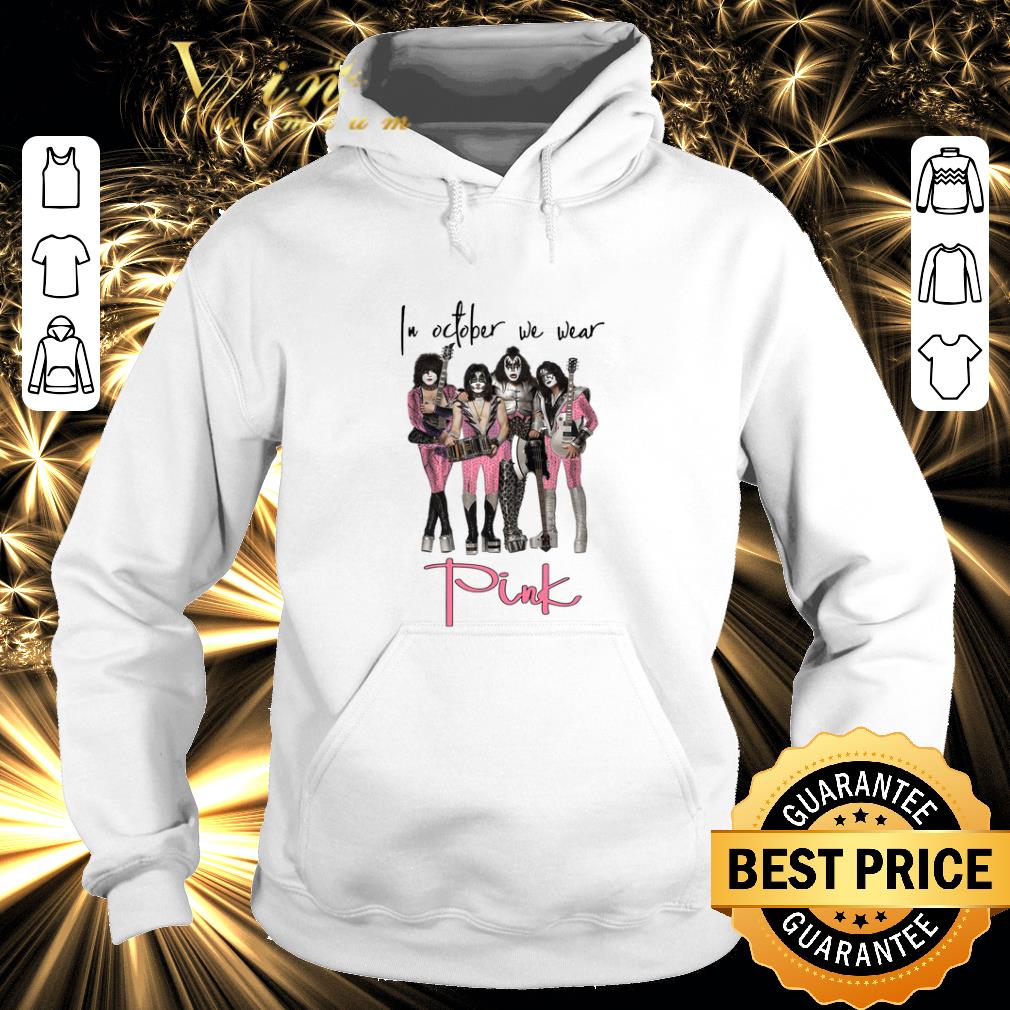 Funny Kiss In october we wear Pink Breast cancer awareness shirt