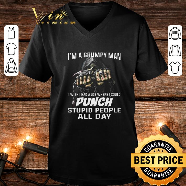 I'm a grumpy man game over i could punch stupid people all day shirt 1 I'm a grumpy man game over i could punch stupid people all day shirt