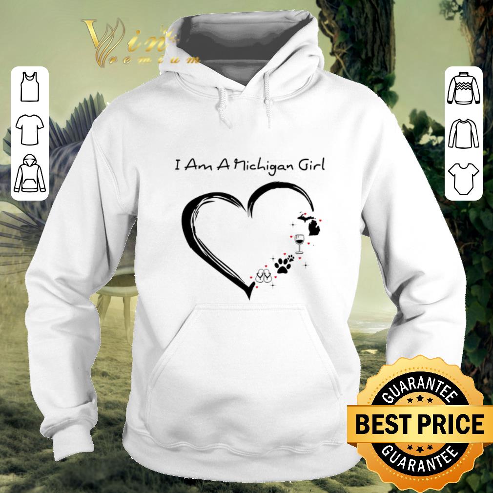 Nice I Am A Michigan Girl i Love Flip Flop Dog Paw Wine Scuba diving shirt