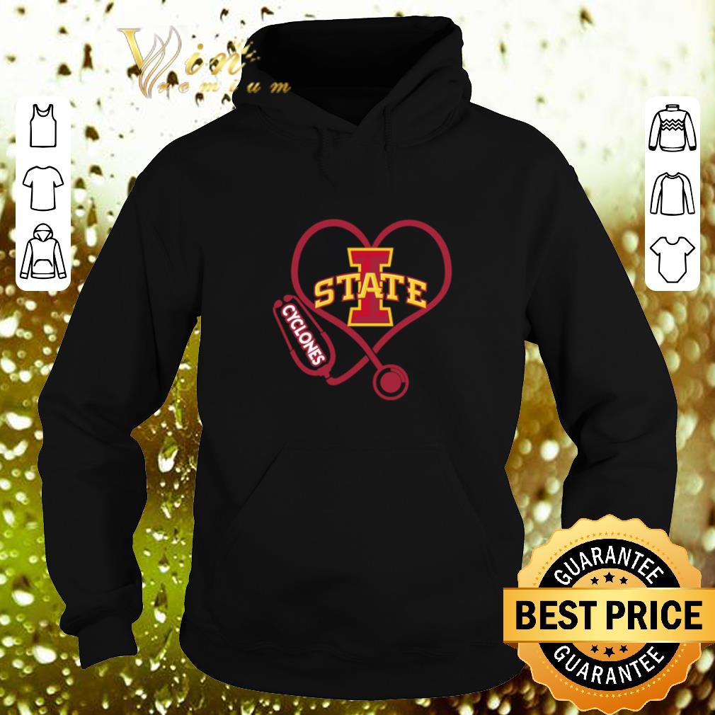 Awesome Love Iowa State Cyclones Stethoscope Heartbeat nurse shirt