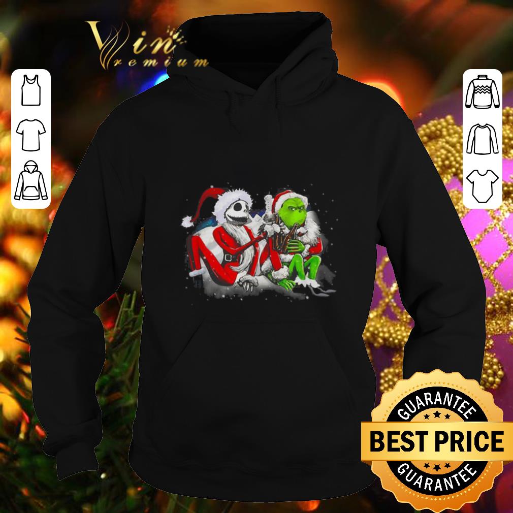 Hot Jack Skellington and Grinch Merry Christmas shirt 1 Hot Jack Skellington and Grinch Merry Christmas shirt