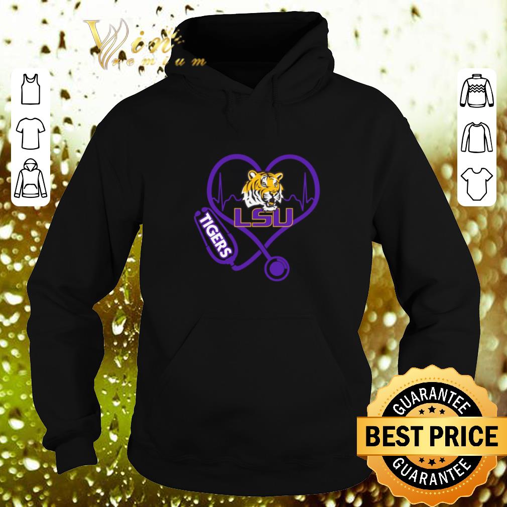 Pretty Love LSU Tigers Stethoscope Heartbeat nurse shirt